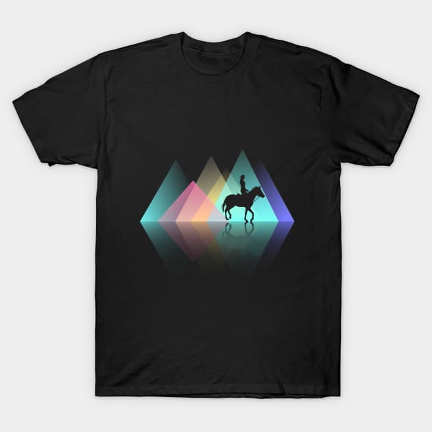 Horse - Horse And Female Rider T-Shirt by Kudostees